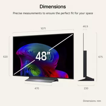 LG Electronics OLED48C6ELB.AEUD 48 colių 4K OLED televizorius, juodas, UltraHD/4K, trigubas imtuvas, 120 Hz skydelis