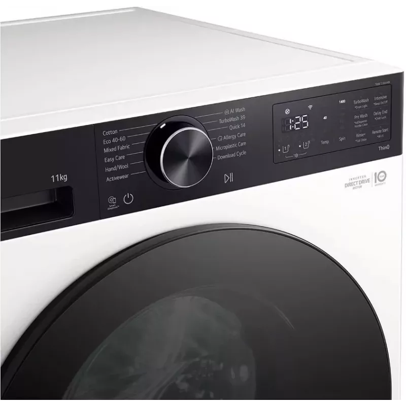 LG F4X5511TKB 11 kg priekinio pakrovimo skalbimo mašina su AI DD™ ir Steam™ - Black Steel