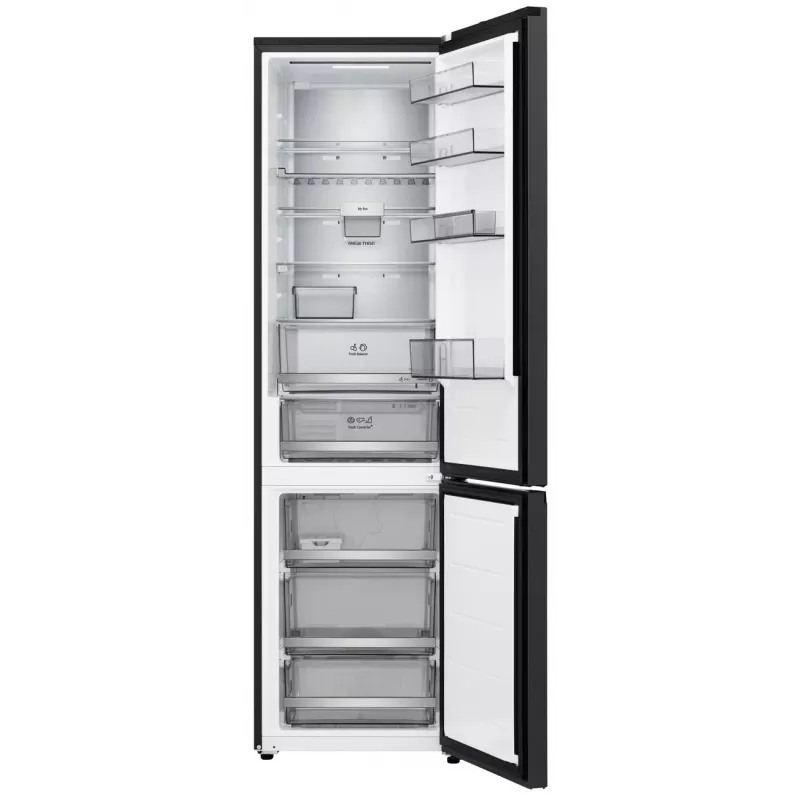 LG GBBS726BEV Laisvai pastatomas šaldytuvas-šaldiklis su Total No Frost, 384 L, matinė juoda, energijos klasė C, inverterinis linijinis kompresorius, Wi-Fi