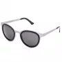 LGR FELI-SILVER01 Unisex akiniai nuo saulės - sidabrinis acetatinis rėmelis, pilki polikarbonatiniai lęšiai, UV400 apsauga, 47/24/145 mm