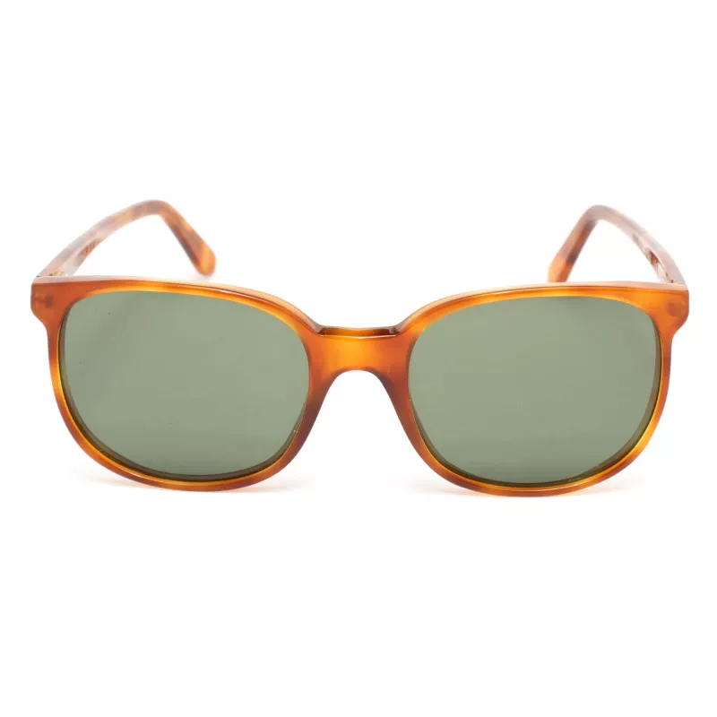 LGR Unisex Springhavan02 akiniai - Havana acetato rėmelis, žali mineralinio stiklo lęšiai, 50/19/145 mm