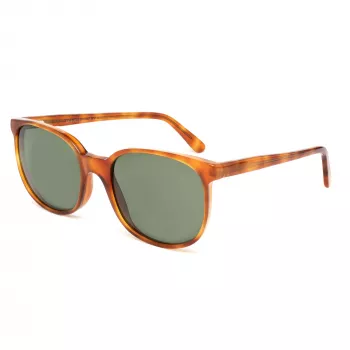 LGR Unisex Springhavan02 akiniai - Havana acetato rėmelis, žali mineralinio stiklo lęšiai, 50/19/145 mm