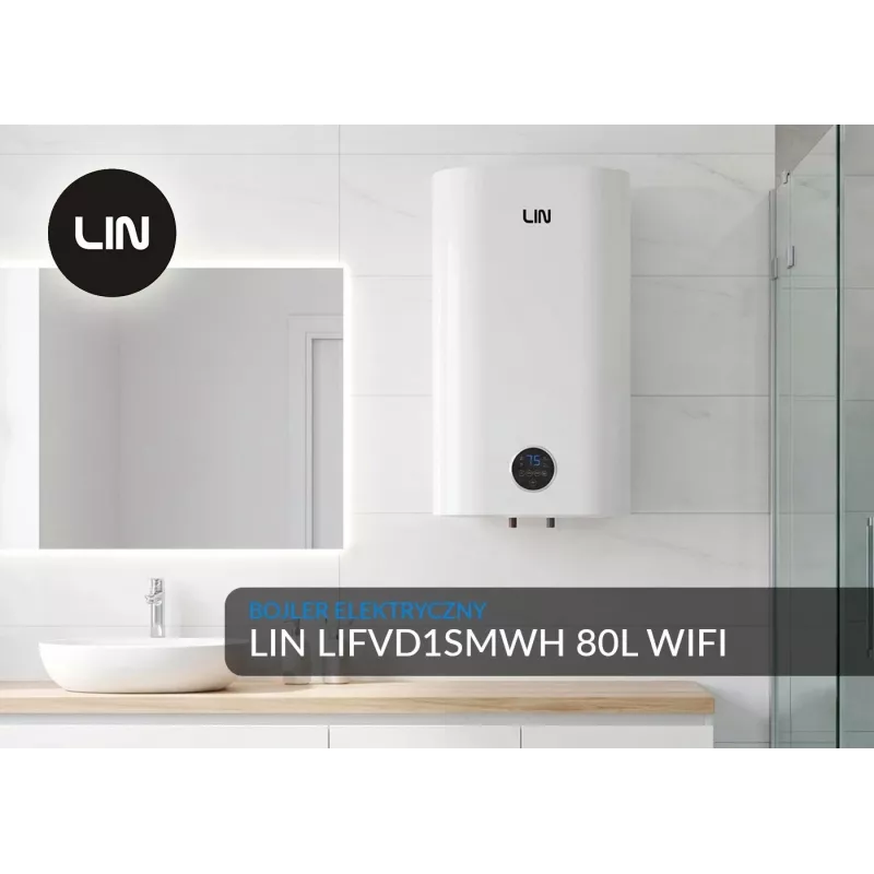 LI- elektrinis vandens šildytuvas LIN LIFVD1SMWH WI-FI 80L SMART baltas