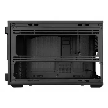 Lian Li DAN Cases B4 Wood Edition Mini bokšto kompiuterio korpusas, Micro-ATX, riešutmedžio priekinis skydelis, juodas