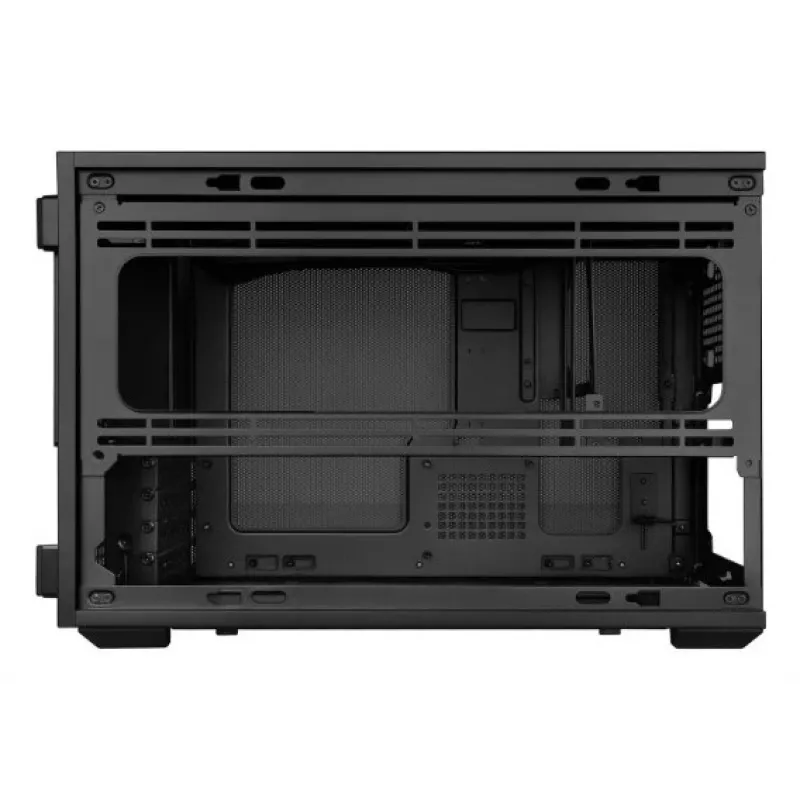 Lian Li DAN Cases B4 Wood Edition Mini bokšto kompiuterio korpusas, Micro-ATX, riešutmedžio priekinis skydelis, juodas