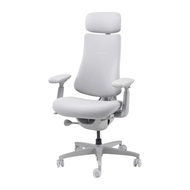 LiberNovo Omni Dynamic ergonomiška biuro kėdė, pilka, tinklinė, 45 cm sėdynės aukštis, 3D reguliuojami porankiai, 120 kg talpa