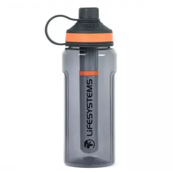 Lifesystems 44030 vandens valymo butelis 600 ml su keičiamu tuščiavidurio pluošto filtru – pilka/mėlyna