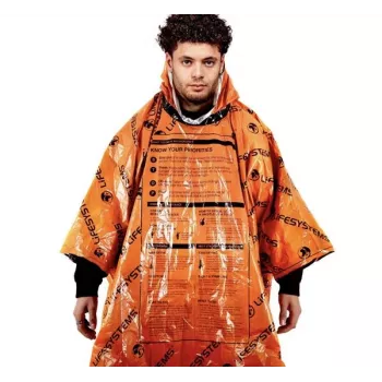 Lifesystems Heatshield Emergency Poncho – sidabrinis, vandeniui ir vėjui atsparus, 60 g (modelis 42180)