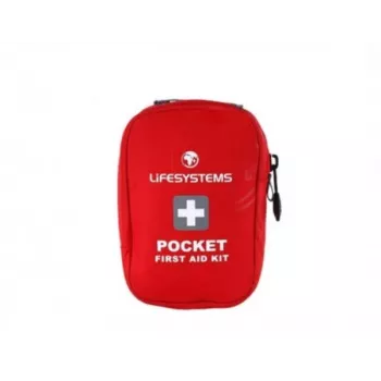 Lifesystems Pocket First Aid Kit – Kompaktiškas 16 dalių kelioninis rinkinys su ripstop nailono dėklu, raudonas
