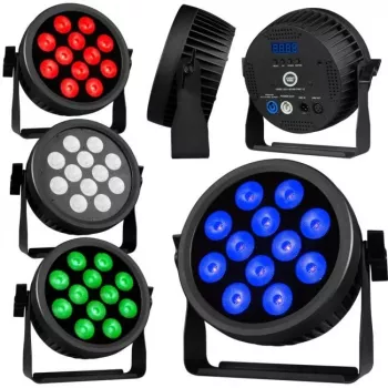 LIGHT4ME CREE ALU QUAD PAR 12 Prožektorius - 12x10W RGBW LED, DMX512, Juodas