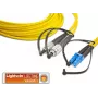 Lightwin LDP-09 FC-LC 3.0 OS2 vienmodis dvigubas optinis pataisos kabelis, 3m, geltonas LSZH, FC į LC UPC