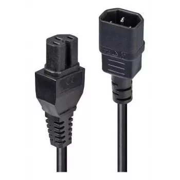 LINDY 1m C14 į C15 karštojo režimo maitinimo laidas - IEC C14 kištukas į C15 lizdą, H05VV-F, 10A, 250V, juodos spalvos