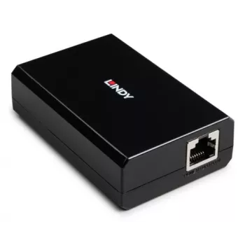 LINDY PoE į USB Type-C skirstytuvas konverteris, 15W galios tiekimas, Gigabit Ethernet, USB 2.0 duomenys, juodas 73474