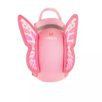 LittleLife Toddler Backpack Butterfly - 2L with Safety Rein for Ages 1-3