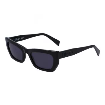 LIU JO LJ790S5221001 Moteriški drugelio formos akiniai nuo saulės juodi pilki gradientiniai 52mm
