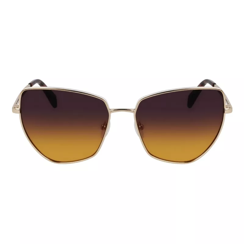 LIU JO Moteriški drugelio formos akiniai nuo saulės LJ159S5816716 - Havana rudos spalvos acetato rėmelis su rudais gradientiniais polikarbonato lęšiais, 58 mm lęšio plotis, 100% UV400 apsauga
