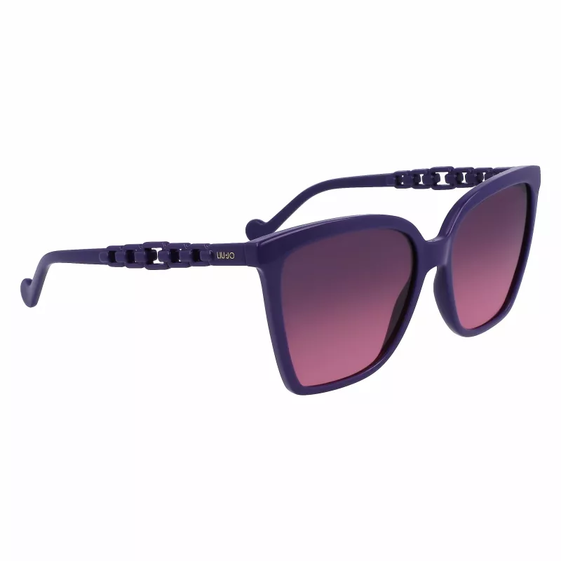 LIU JO Moteriški „Cat Eye“ akiniai nuo saulės LJ773S-500 - Juodas acetatinis rėmelis su pilkais gradientiniais lęšiais - 57 mm