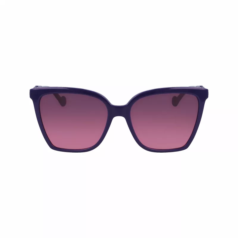 LIU JO Moteriški „Cat Eye“ akiniai nuo saulės LJ773S-500 - Juodas acetatinis rėmelis su pilkais gradientiniais lęšiais - 57 mm
