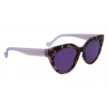 LIU JO moteriški LJ782S-516 katės akies akiniai nuo saulės - Pink Havana, Brown Gradient, 53mm