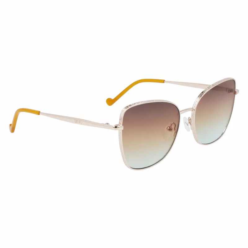 LIU JO Moteriški akiniai nuo saulės 46591-717 Havana Acetate Square Frame Brown Gradient Lens 55/17/140 mm