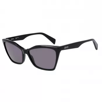 LIU JO moteriški akiniai nuo saulės LJ796S-001 Drugelio/Katės akies rėmelis iš acetato, pilki lęšiai, 58 mm