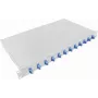 LogiLink 19 colių 1U stovo optinis sujungimo modulis LC-Duplex 12 prievadų Single Mode OS2, visiškai sukomplektuotas, šviesiai pilkas F12LC2G