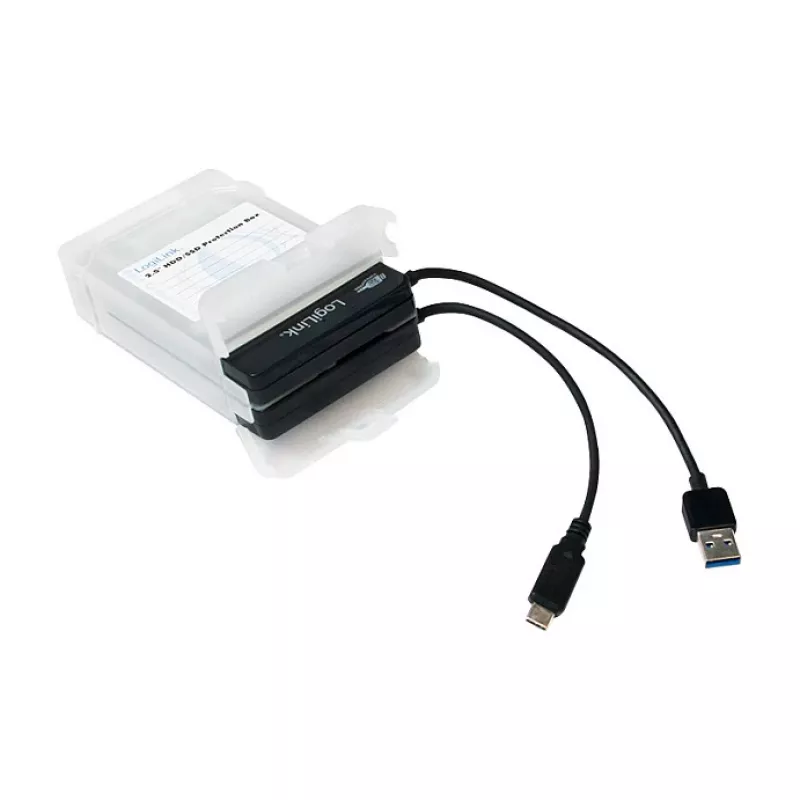 LogiLink 2.5 colių HDD apsauginė dėžutė 2 HDD/SSD, balta