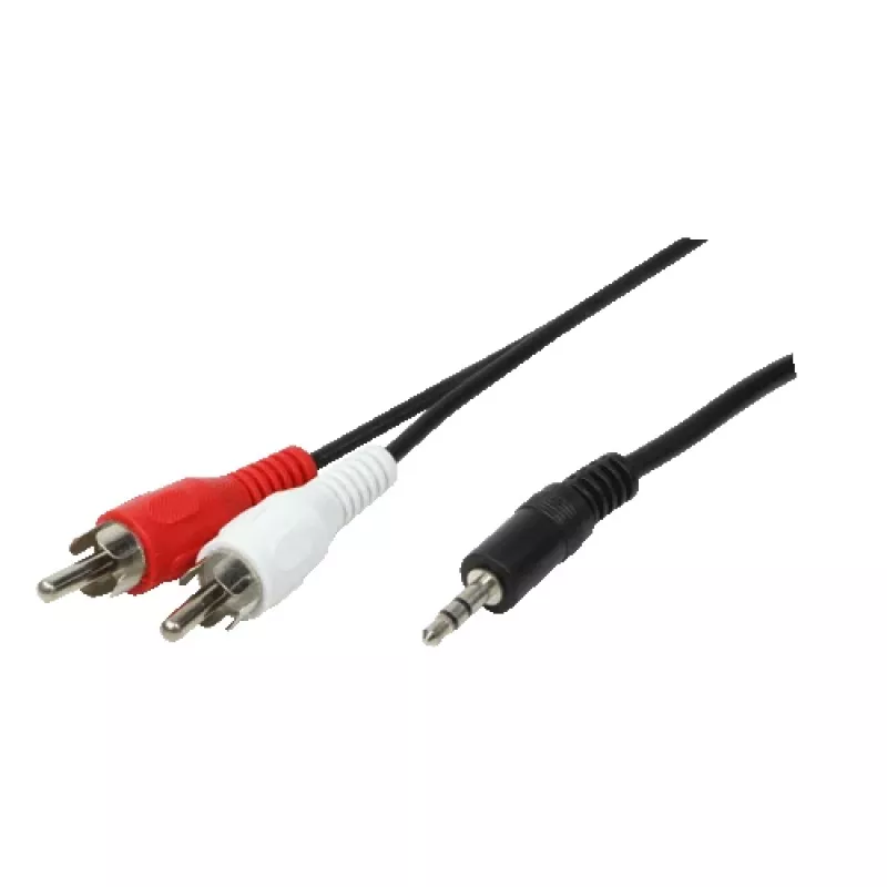 LogiLink 3,5 mm stereo lizdo į 2x RCA vyriškas garso laidas 1,5 m juodos spalvos
