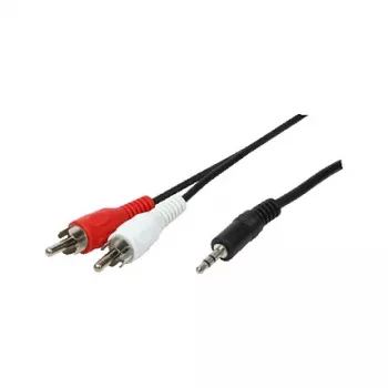 LogiLink 3,5 mm stereo lizdo į 2x RCA vyriškas garso laidas 1,5 m juodos spalvos