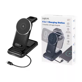 Logilink 4-in-1 belaidis stalinis įkroviklis, 15W Qi įkrovimo stotelė (PA0292)
