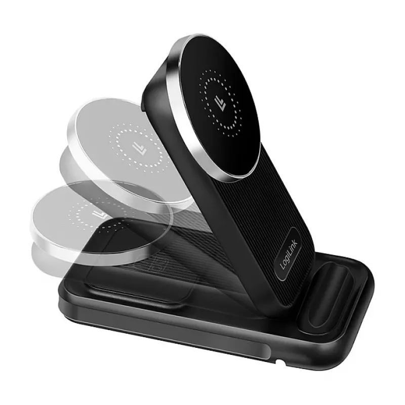 Logilink 4-in-1 belaidis stalinis įkroviklis, 15W Qi įkrovimo stotelė (PA0292)