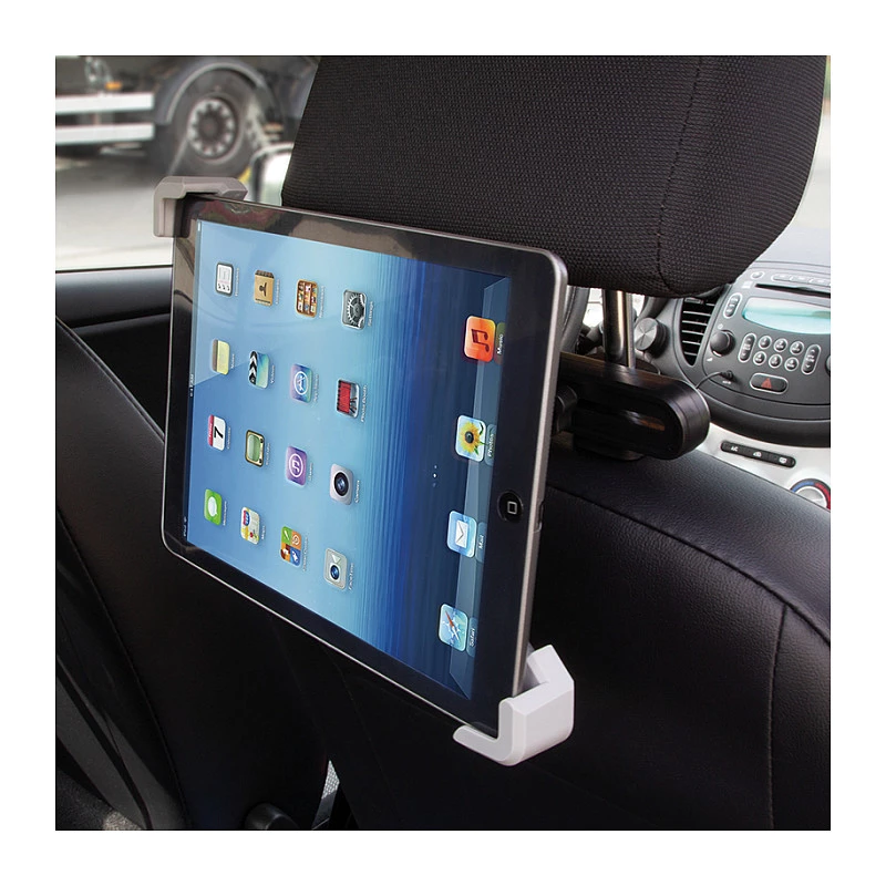Logilink AA0121 planšetės galinės sėdynės automobilio laikiklis – galvos atramos tvirtinimas 7-11'' planšetėms, iPad ir el. skaityklėms, 360° pasukamas, juodas
