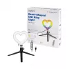 LOGILINK AA0155 LED žiedinė šviesa širdies formos su trikojais, 20,5 cm, 10 ryškumo lygių, 3000K-6000K, USB-A