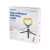 LOGILINK AA0155 LED žiedinė šviesa širdies formos su trikojais, 20,5 cm, 10 ryškumo lygių, 3000K-6000K, USB-A