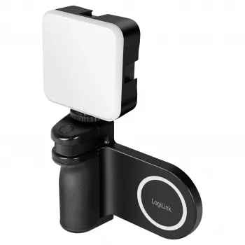 Logilink AA0173 Magnetinis telefono laikiklis su LED apšvietimu, juodas, įkraunamas, suderinamas su MagSafe, 3 apšvietimo režimai
