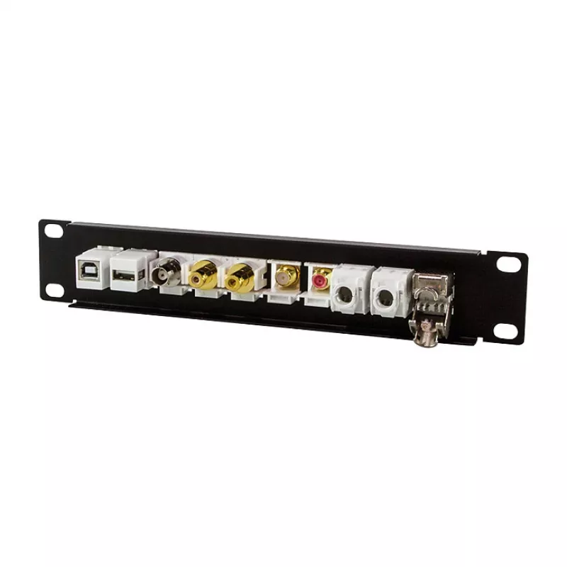 LogiLink ACT108 10 prievadų Keystone komutacinė plokštė, 10 colių stovas, 1U, juoda