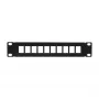 LogiLink ACT108 10 prievadų Keystone komutacinė plokštė, 10 colių stovas, 1U, juoda