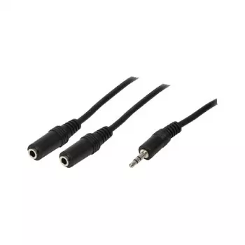 LogiLink garo skirstytuvo laidas, 3,5 mm stereo kištukas į 2x 3,5 mm stereo lizdus, juodas, 0,2 m
