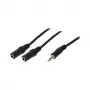 LogiLink garo skirstytuvo laidas, 3,5 mm stereo kištukas į 2x 3,5 mm stereo lizdus, juodas, 0,2 m