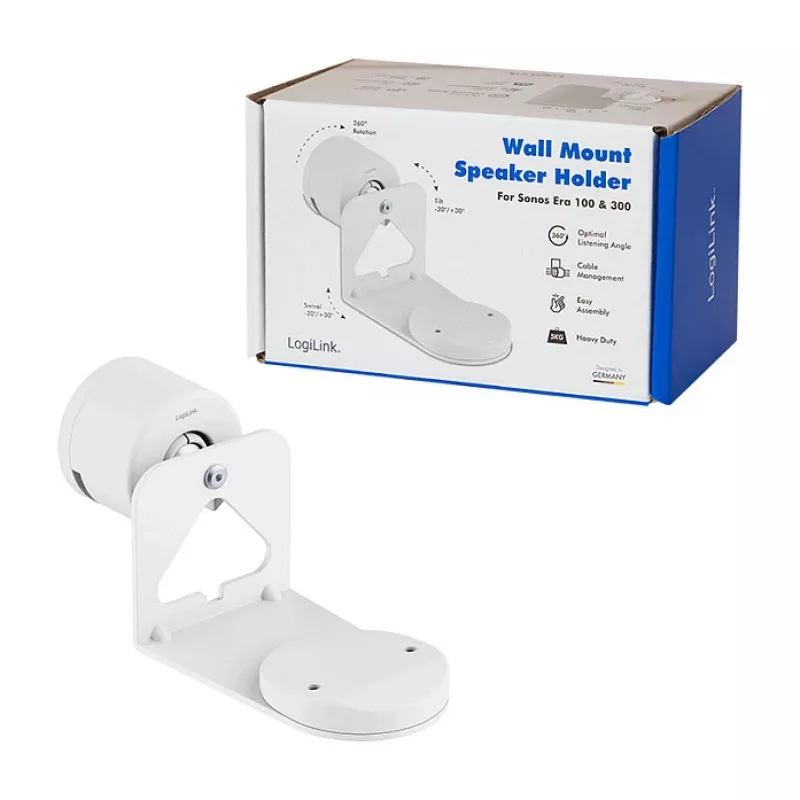 LogiLink BP0207W Speaker Wall Mount, skirtas Sonos Era 100 ir Era 300, baltas, max 5 kg