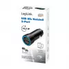 LogiLink PA0285 2 prievadų USB automobilinis įkroviklis 10.5W, LED apšvietimas, juodas