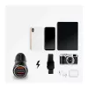 LogiLink PA0285 2 prievadų USB automobilinis įkroviklis 10.5W, LED apšvietimas, juodas