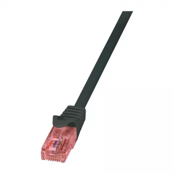 LogiLink Cat.6 U/UTP jungiamasis kabelis, 3 m, juodas, 1 Gbps, RJ45, be užkabų, grynas varis