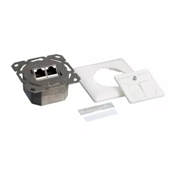 Logilink Cat.6 Wall Outlet 2xRJ45 STP, Horizontal, Signal White