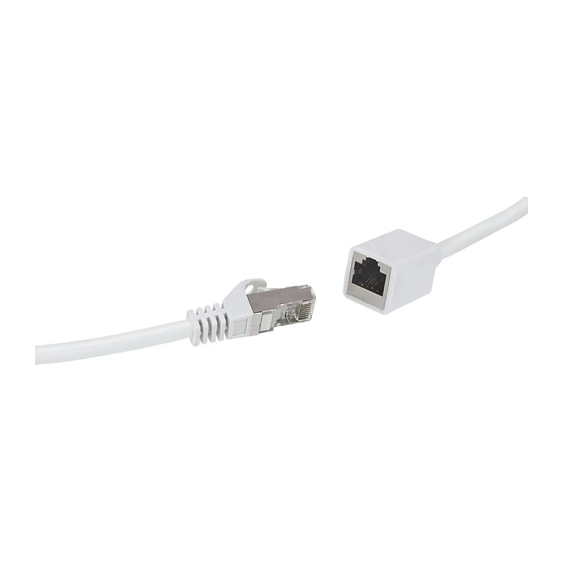 Logilink Cat.6A S/FTP Premium pataisos kabelio ilgintuvas - baltas, 5m (RJ45 kištukas į lizdą)