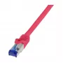 LogiLink Cat.6A S/FTP Ultraflex Patch Cable, GHMT sertifikuotas, raudonas, 0,25 m