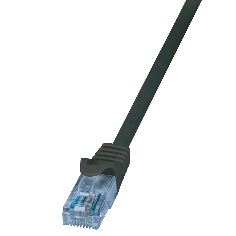 LogiLink Cat.6A U/UTP Patch Cable, RJ45, 1,5 m, juoda, 10 Gbps, 500 MHz, EconLine