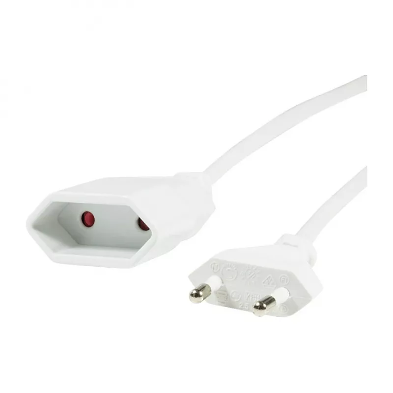 LogiLink CP125 ilginamasis laidas, Europlug CEE 7/16 kištukas į lizdą, 1 m, baltas