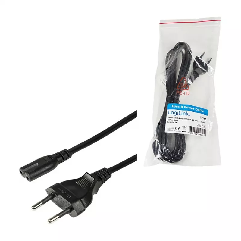 LogiLink CP145 maitinimo laidas Europlug į IEC C7 1,8 m juodas