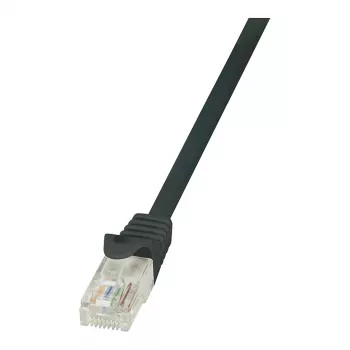 LogiLink CP2013U Cat6 U/UTP RJ45 Ethernet Patch Cable, 0,25 m, juoda su apsauginiu gaubteliu